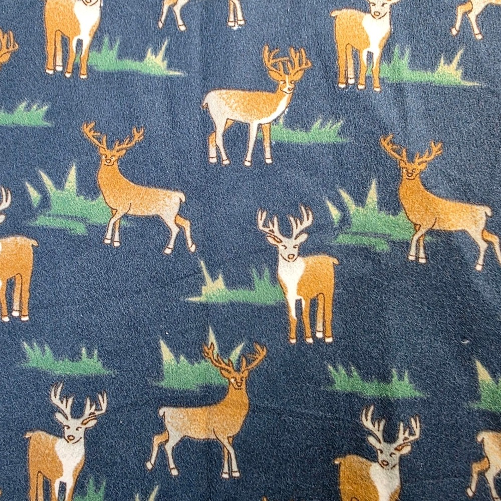 Jo-Ann Stores Flannel Fabric Navy Blue Buck Deer Wilderness 13 x 40 1/4 Yard
